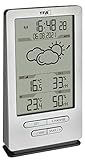 TFA Dostmann stazione meteo Xena, 35.1162.54, con sensore esterno, wireless, comfort del clima interna, previsioni del tempo, orologio con data completa, argento